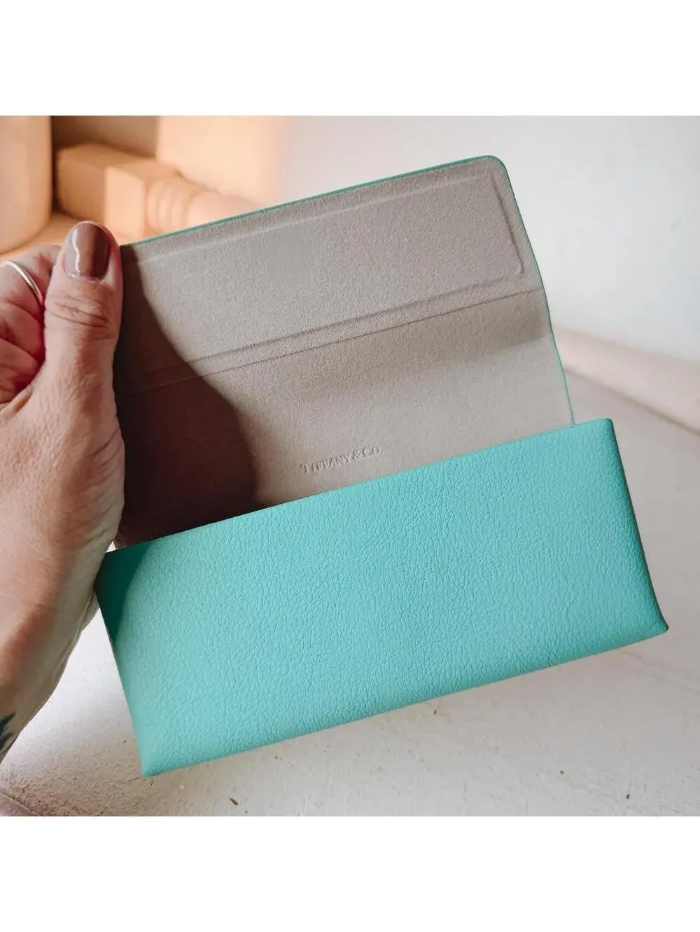 Tiffany and Co. turquoise glasses case